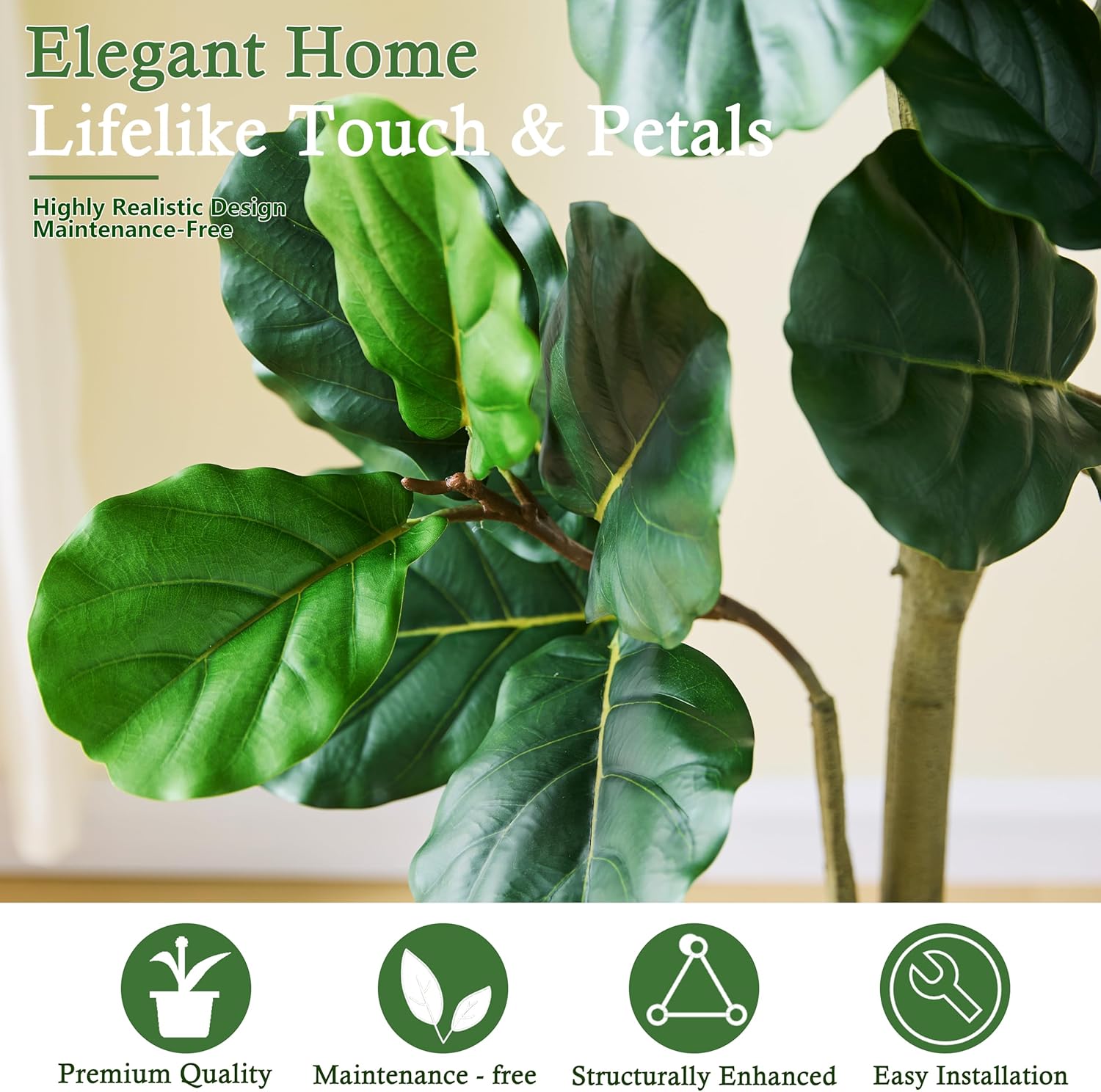 شجرة تين صناعية بطول 135 سم، ن - مراجعة Ficus Lyrata Tree وسعره