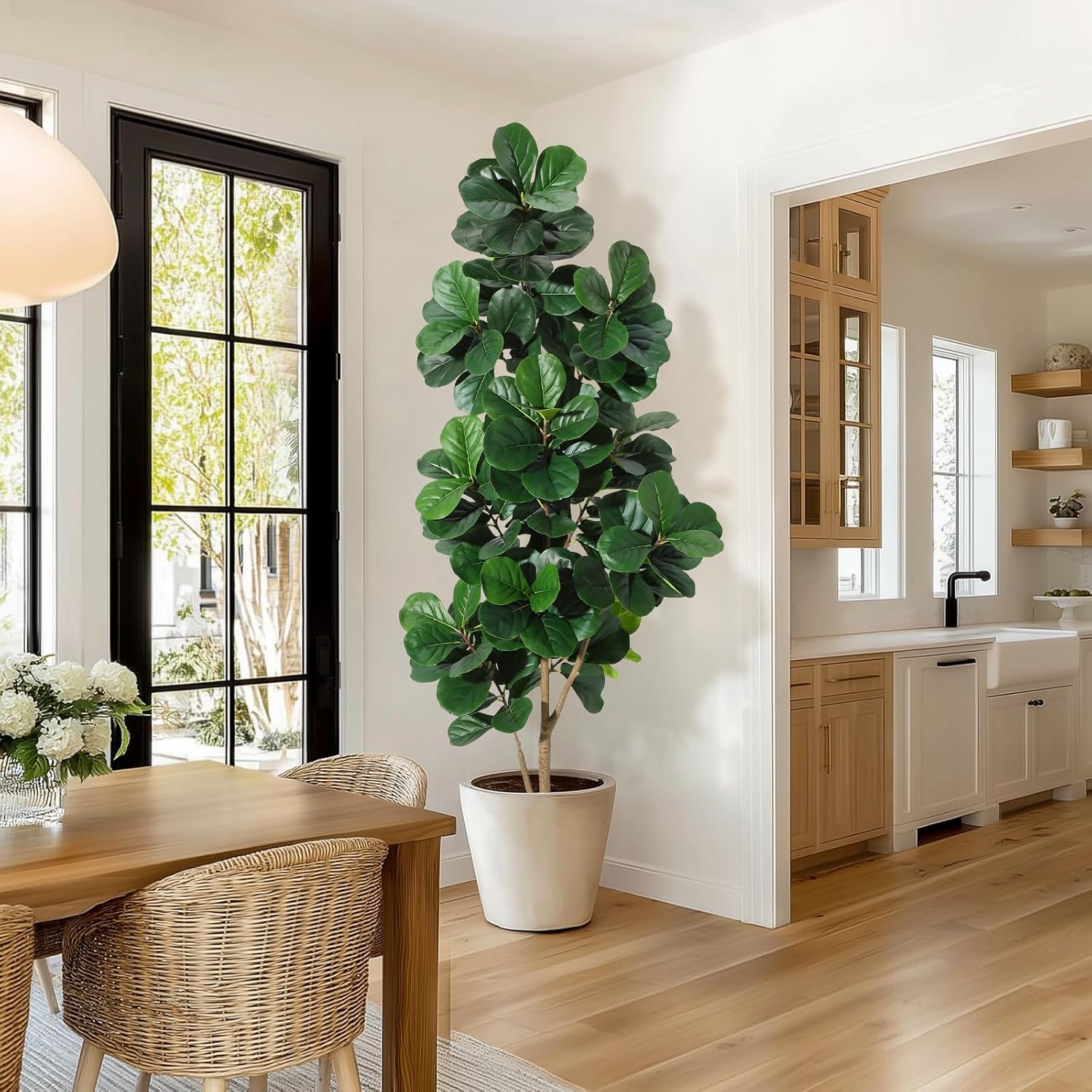 4FT/5FT/6FT/7FT كمان ورقة شجرة - مراجعة Ficus Lyrata Tree وسعره
